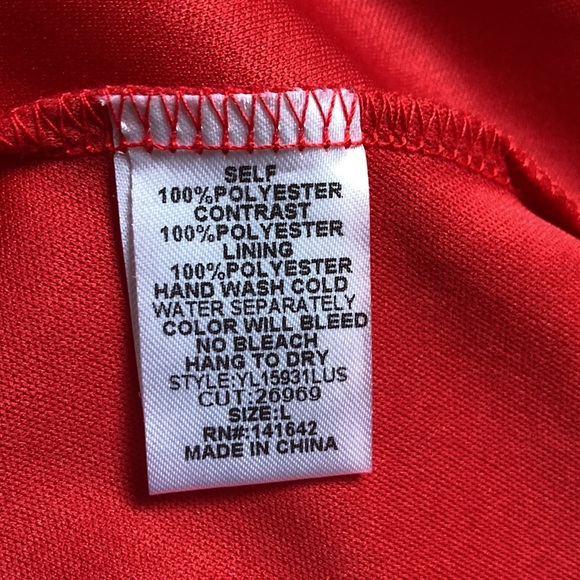 LULUS Exclusive Glad Night Sleeveless Red Dress, Size Large, v-neck flared skirt - Picture 9 of 9